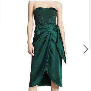 Simkhai Green Satin Dress Wedding Guest Dress